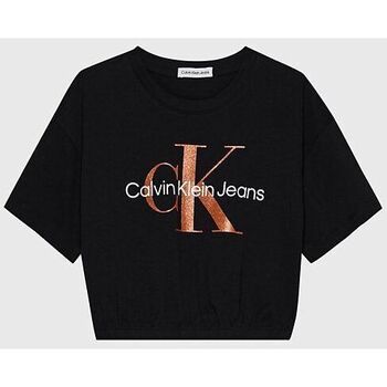 Textil Rapariga Smal Calvin Klein Sweatshirtkleid mit Logo-Print Schwarz Smal Calvin Klein Jeans IG0IG02194BEH-BLACK Preto