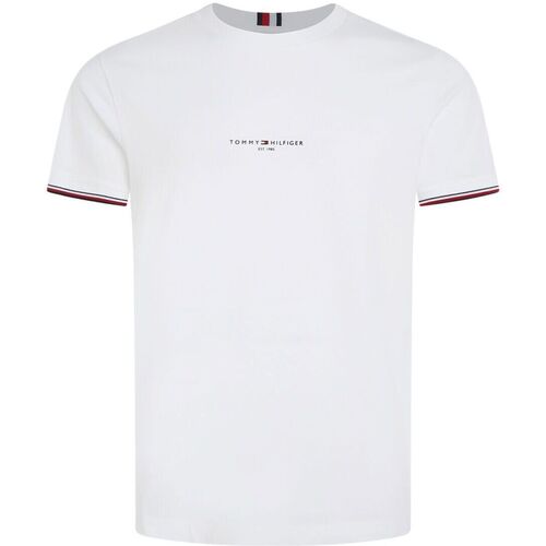 Textil Homem T-shirts e Pólos Tommy Hilfiger MW0MW32584-YBR WHITE Branco