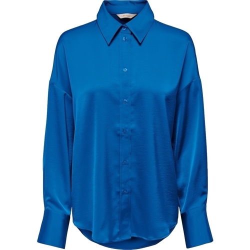 Textil Mulher Tops / Blusas Only Camisa Marta Oversize - Super Sonic Azul