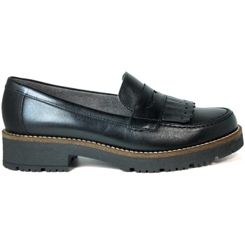 Sapatos Mulher Calçado de segurança Pitillos MOCASINES DE PIEL CON FLECOS 5371 NEGRO Preto