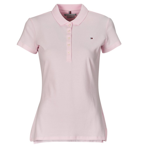 Textil Mulher Polos mangas curta tommy Leather Hilfiger HERITAGE SHORT SLEEVESLIM POLO Rosa