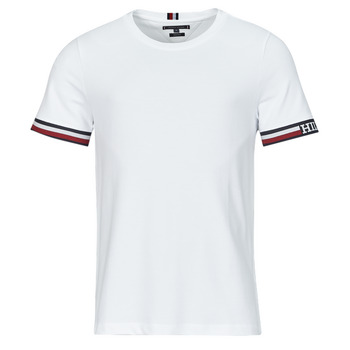 Textil Homem T-Shirt mangas the Tommy Hilfiger MONOTYPE BOLD GSTIPPING TEE Branco