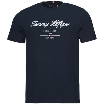 Textil Homem T-Shirt mangas the Tommy Hilfiger SCRIPT LOGO TEE Marinho