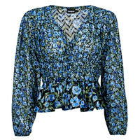 Textil Mulher Tops / Blusas Desigual BLUS_ZOÉ Preto / Azul