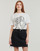 Textil Mulher T-Shirt mangas curtas Desigual TS_TRISTAN Branco / Preto