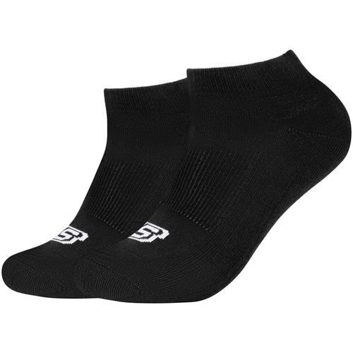 Acessórios Meias Junior Skechers 2PPK Basic Cushioned Sneaker Socks Preto
