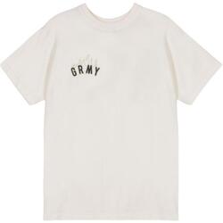 Abercrombie & Fitch T-shirt met logovlak op de borst en ronde zoom in wit