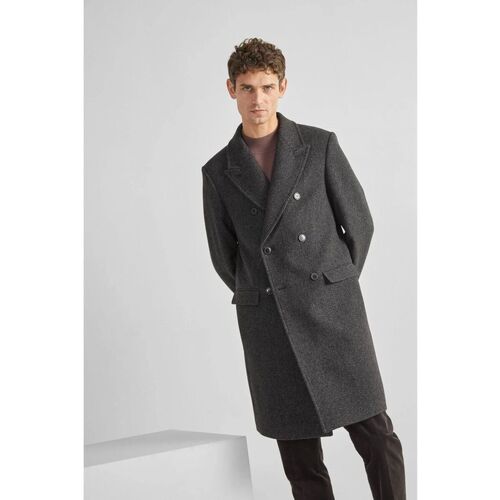 Selected 16089380 ARCHIVE DB WOOL COAT-DARK GREY Cinza