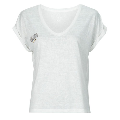 Textil Mulher T-Shirt mangas curtas Mesas de jantar para jardimes DERNA Branco