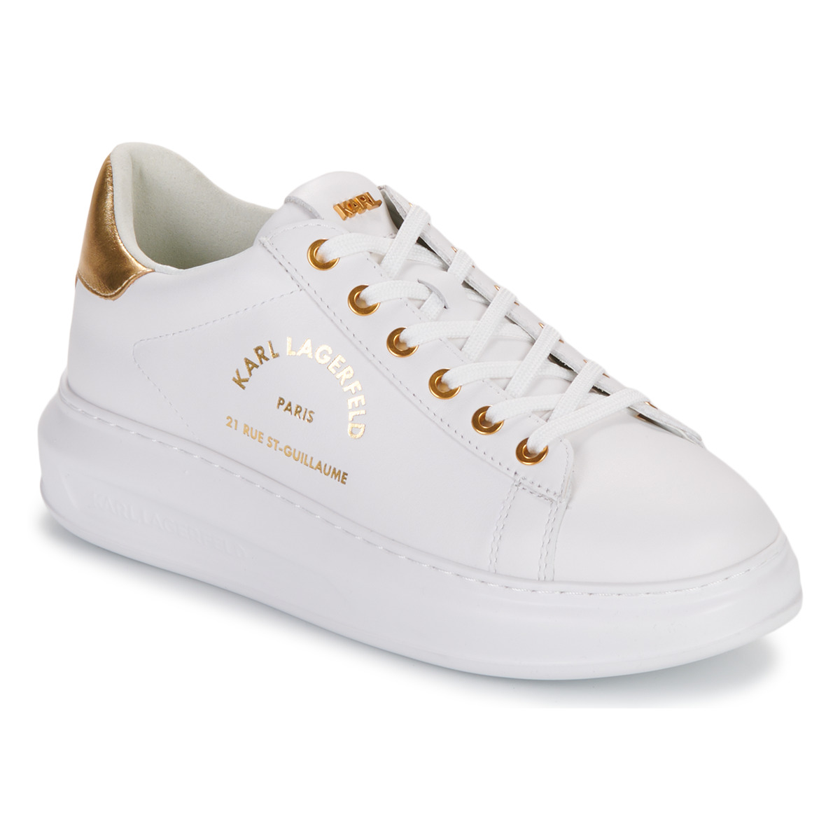 Sapatos Mulher Os nossos clientes recomendam KAPRI Maison Karl Lace Branco / Ouro