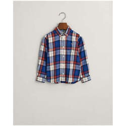 Textil Rapaz Camisas mangas comprida Gant Kids 830426-400-3-17 Azul