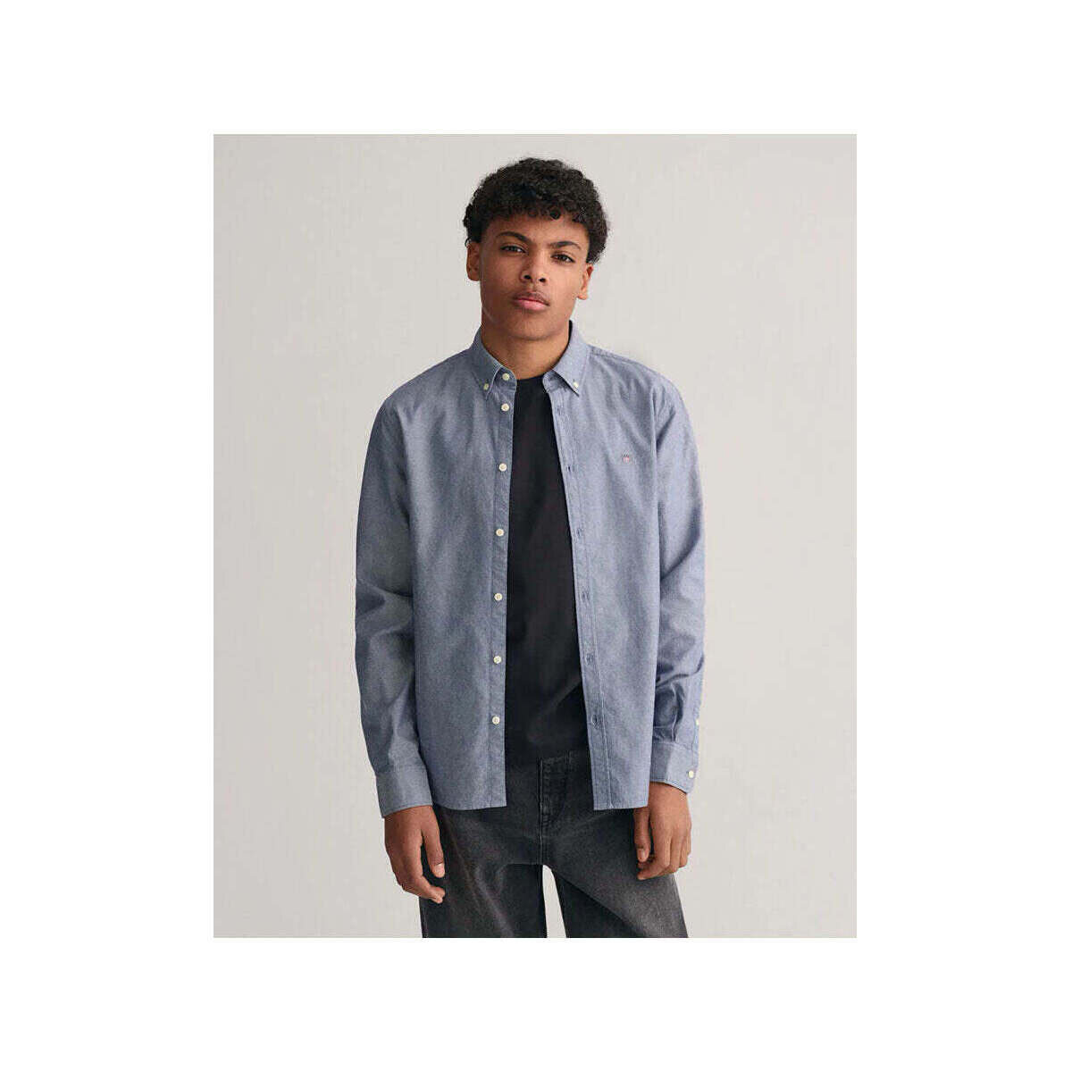 Textil Rapaz Camisas mangas comprida Gant Kids 930470-423-3-25 Azul