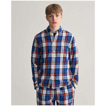 Textil Rapaz Camisas mangas comprida Gant Kids 930474-400-3-25 Azul