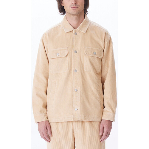Textil Homem Casacos/Blazers Obey Benny cord shirt jacket Bege