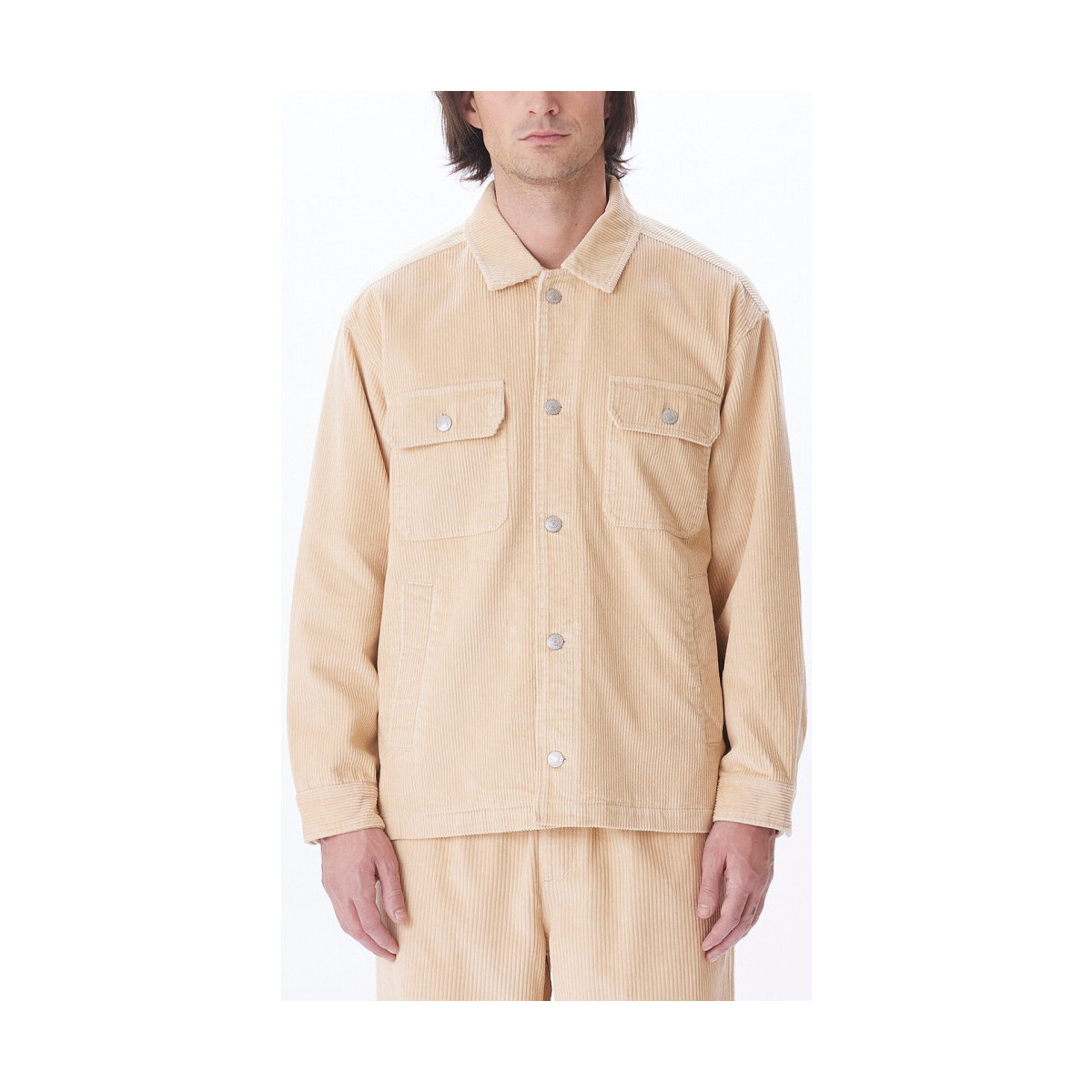 Textil Homem Casacos/Blazers Obey Benny cord paisley shirt jacket Bege