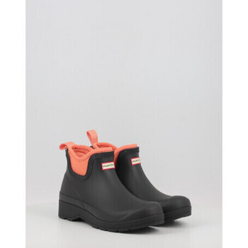 square-toe leather boots Schwarz