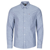 Textil Homem Camisas mangas comprida Tommy Hndmuff Jeans TJM REG LINEN BLEND SHIRT Azul