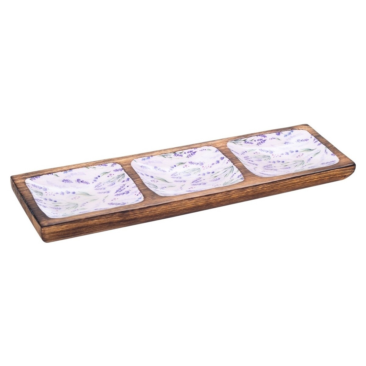 Casa Estatuetas Signes Grimalt Bandeja De Lavanda Retangular Castanho