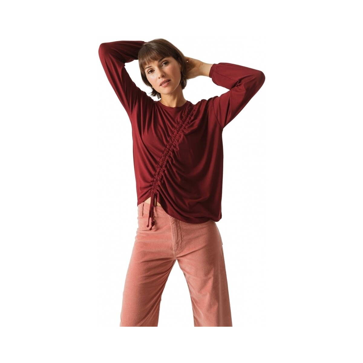 Textil Mulher Sweats Skfk T-Shirt Bezi - Burgundy Bordô