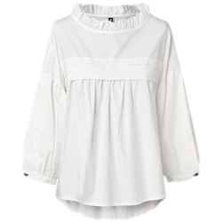 Textil Mulher Tops / Blusas Wendykei Top 221375 - White Branco