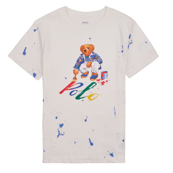 Textil Criança T-Shirt mangas curtas Polo Ralph Lauren BEAR SS CN-KNIT SHIRTS-T-SHIRT Branco / Deckwash / Branco