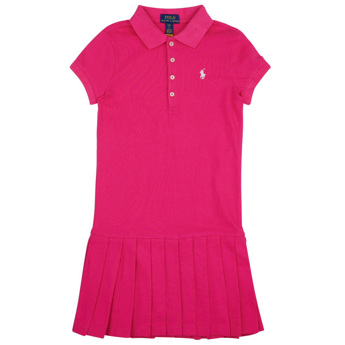 Textil Rapariga Boys Short Sleeve Polo Shirt player logo oxford stripe fun shirt custom regular fit button down in multi SSPLTPOLODRS-DRESSES-DAY DRESS Rosa