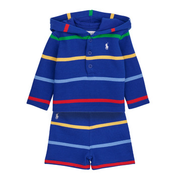 Textil Rapaz Conjunto Polo Ralph Lauren LS HOOD SET-SETS-SHORT SET Azul / Multicolor / Safira / Estrela / Multi