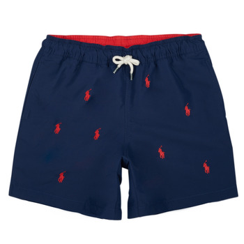 Textil Rapaz Fatos e shorts de banho Polo Ralph Lauren TRAVELER-SWIMWEAR-TRUNK Marinho / Vermelho / Navy / Vermelho