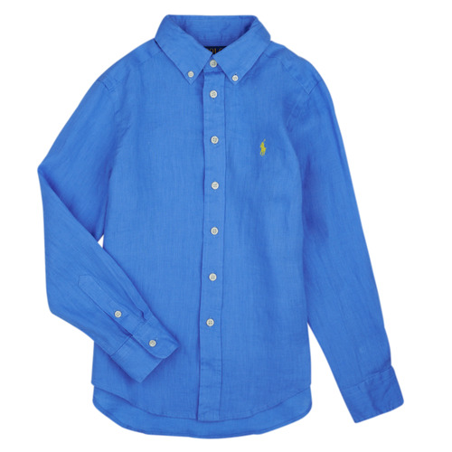 Textil Rapaz Camisas mangas comprida Chemise Coupe Droite En Oxford CLBDPPC-SHIRTS-SPORT SHIRT Azul