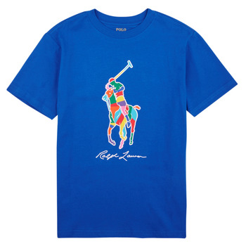 Textil Rapaz T-Shirt mangas curtas Polo Ralph Lauren SS CN-KNIT SHIRTS-T-SHIRT Azul / Heritage / Azul
