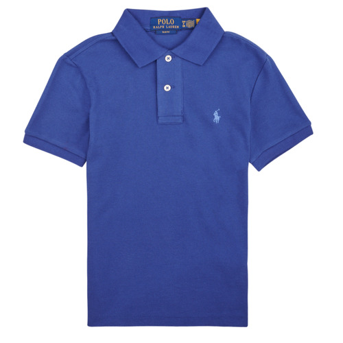 Textil Rapaz Iconic Polo in cotton Polo Ralph Lauren SLIM POLO-TOPS-KNIT Azul