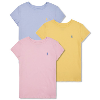 Textil Rapariga T-Shirt mangas curtas Polo Ralph Lauren TEE BUNDLE-SETS-GIFT BOX SET Rosa / Azul / Céu / Amarelo