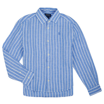Textil Rapariga camisas Polo Ralph Lauren LISMORESHIRT-SHIRTS-BUTTON FRONT SHIRT Azul / Branco / Azul / Branco