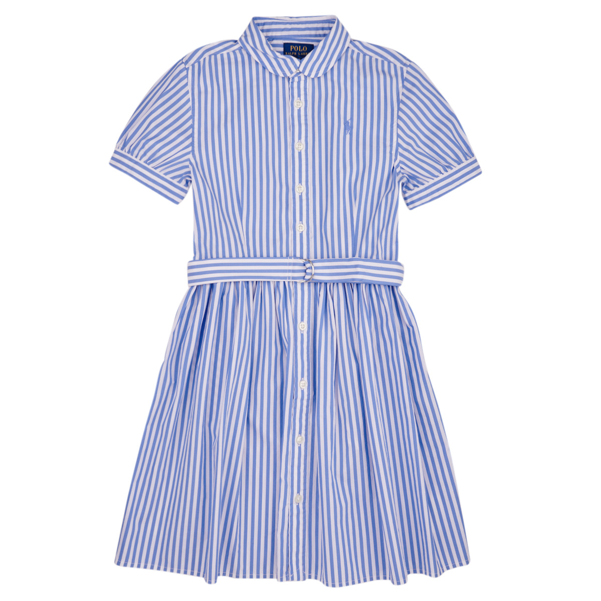 Textil Rapariga Vestidos curtos Sleeve Polo Ralph Lauren FAHARLIDRSS-DRESSES-DAY DRESS Azul / Branco