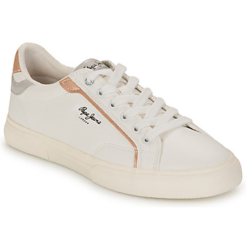 Sapatos Mulher Sapatilhas Pepe jeans Tommy KENTON MIX W Branco / Rosa / Ouro