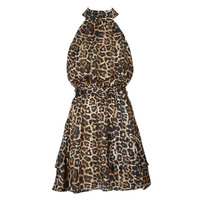Textil Mulher Vestidos curtos HGTUL2 Guess SL ROMANA FLARE Leopardo
