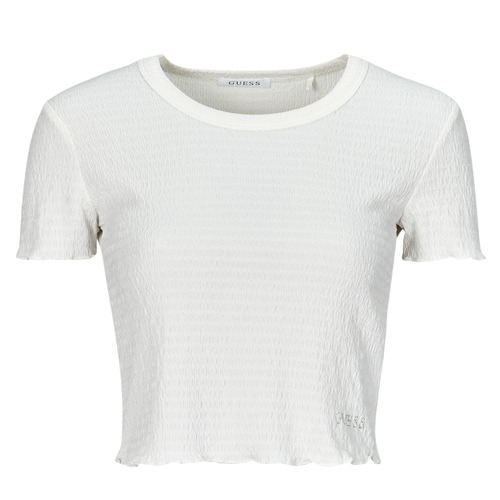 Textil Mulher T-Shirt mangas curtas Silver Guess CN SMOKED Bege