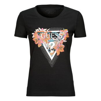 Textil Mulher Guess PAP LS CATE SHIRT Guess TROPICAL TRIANGLE Preto