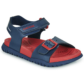 Sapatos Rapaz Sandálias Geox J Waterproof SANDAL FUSBETTO BO Marinho / Vermelho