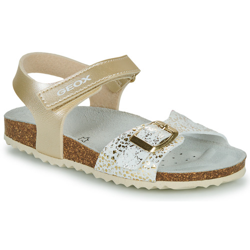Sapatos Rapariga Sandálias Geox J ADRIEL GIRL Branco / Ouro