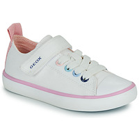 Sapatos Rapariga Sapatilhas Geox J GISLI GIRL Branco / Rosa