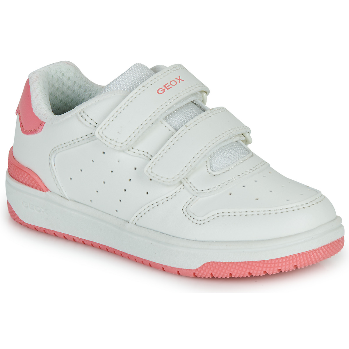 Sapatos Rapariga Sapatilhas Geox J WASHIBA GIRL Branco / Rosa