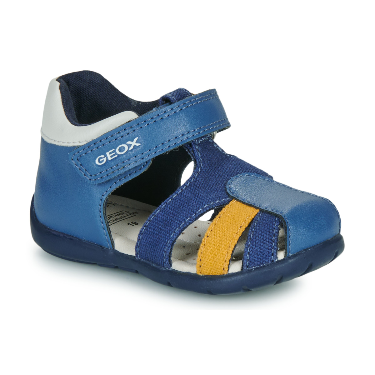 Sapatos Rapaz Sandálias Geox B ELTHAN BOY Azul / Amarelo