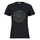 Textil Mulher Laneus leopard-print short-sleeve shirt rhinestone logo t-shirt Preto