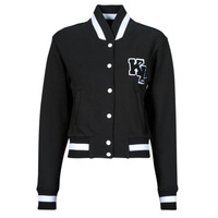 Textil Mulher Jaquetas Karl Lagerfeld varsity sweat jacket WHITE Jordan slogan-print cotton T-shirt