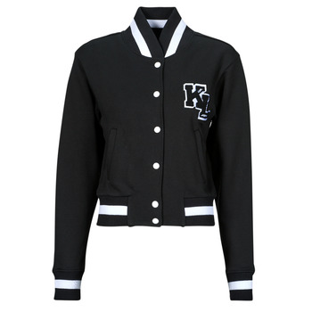 Textil Mulher Jaquetas Karl Lagerfeld varsity sweat jacket Preto / Branco