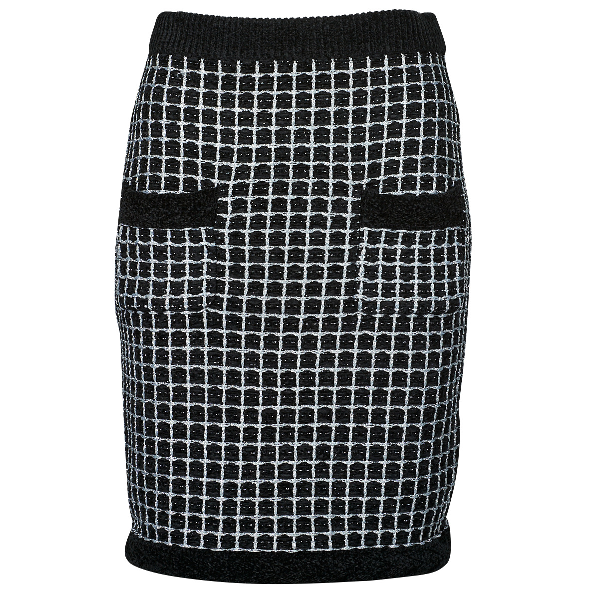 Textil Mulher Comprimento em cm boucle knit skirt Preto / Branco