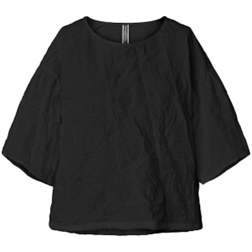 Textil Mulher Tops / Blusas Wendy Trendy Top 221624 - Black Preto