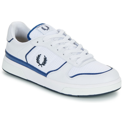 Sapatos Homem Sapatilhas Fred Perry B300 Leather / Mesh Branco / Azul