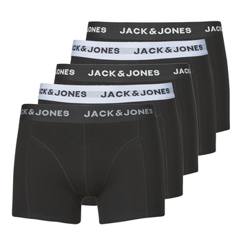 Roupa de interior Homem Boxer Jack & Jones JACSOLID TRUNKS 5 PACK OP Preto